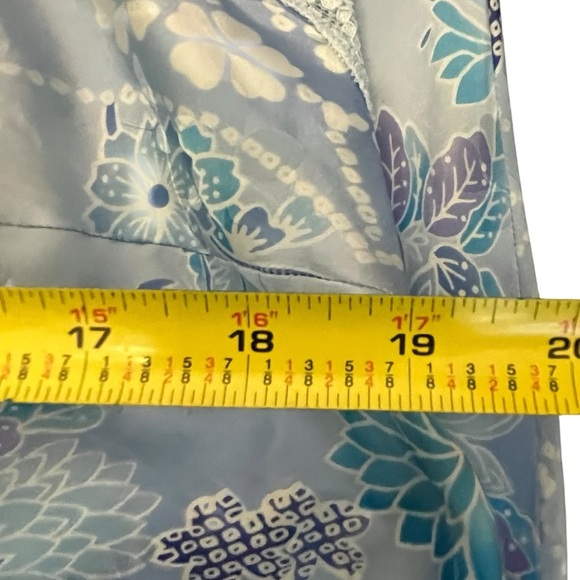 August Silk Blue Floral Lace Chemise Slip Dress Nightgown SZ L - Picture 9 of 13